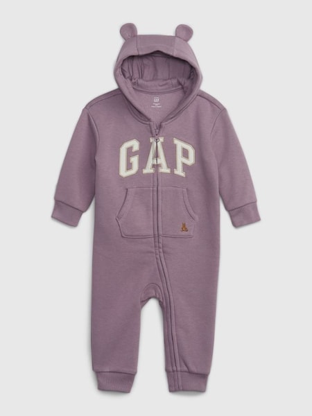 Purple Logo Zip Hooded All in One - Baby (K67848) | £25