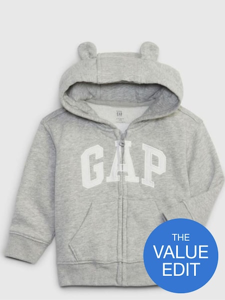 Grey Bear Baby Arch Logo Zip Up Hoodie (Newborn - 24mths) (K67999) | £20