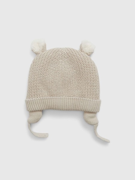 Cream Sherpa Fleece Lined Baby Beanie Hat (K68021) | £15
