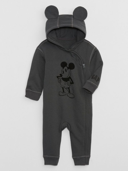 Black Disney Mickey Mouse Zip Hooded All In One - Baby (Newborn - 24mths) (K68027) | £30