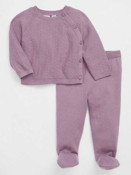 Purple Two-Piece Long Sleeve Jumper Outfit Set (K68359) | £30