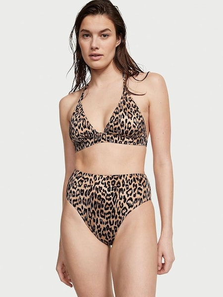 Leopard High Waisted Bikini Bottom (K68501) | £25