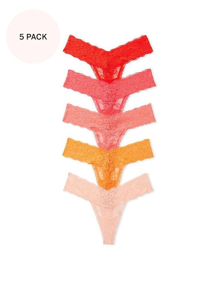 Red/Pink/Orange Thong Lace Knickers Multipack (K68502) | £25