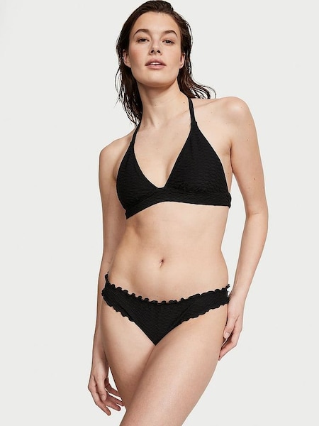 Black Fishnet Halter Bikini Top (K68541) | £29