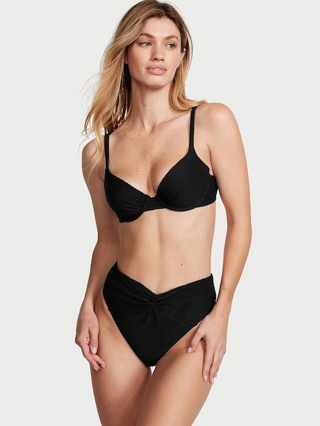 Black Fishnet Padded Swim Bikini Top (K68542) | £35