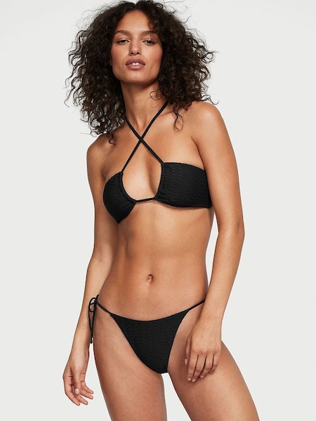 Black Fishnet Cross Over Swim Bikini Top (K68560) | £29