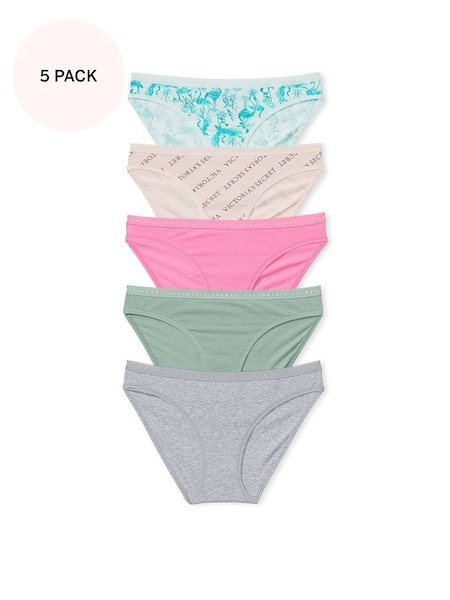 Pink/Grey/Green Bikini Knickers Multipack (K68570) | £25