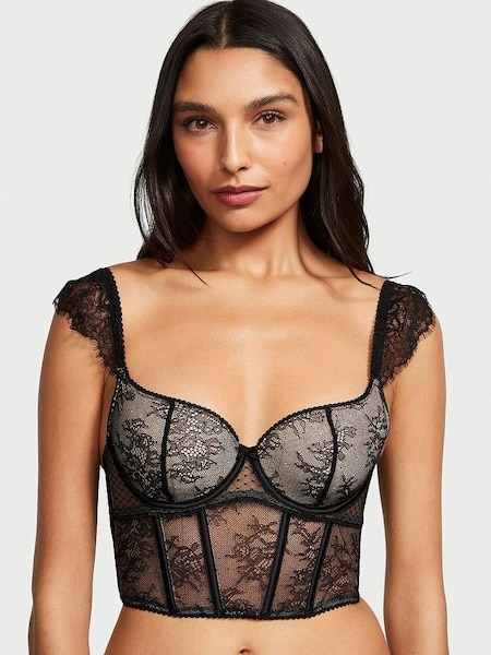 Black Lace Corset Bra Top (K68714) | £69