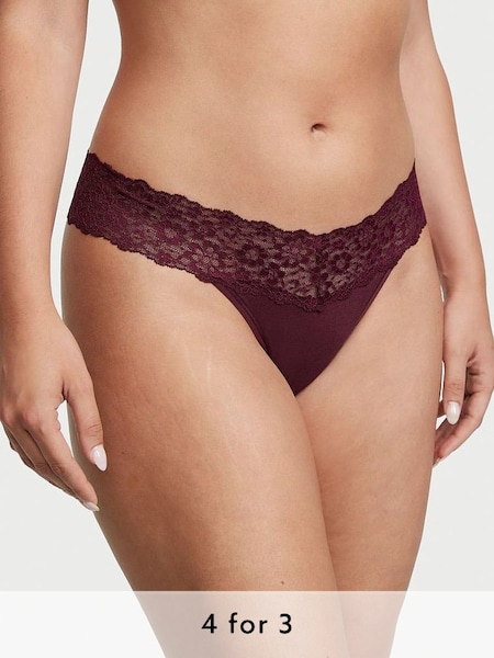 Kir Red Posey Lace Waist Thong Knickers (K68794) | £9