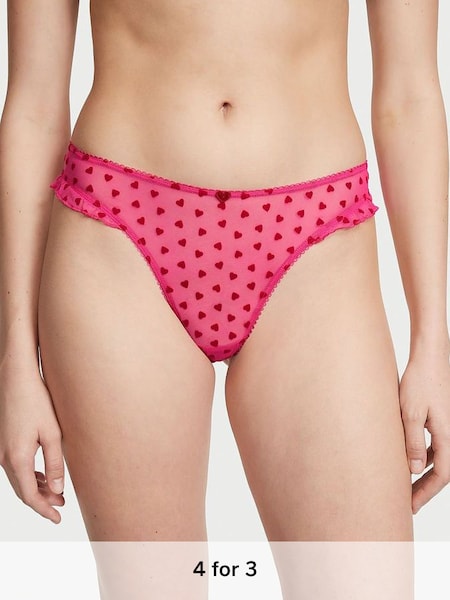 Forever Pink Heart Thong Knickers (K70203) | £10