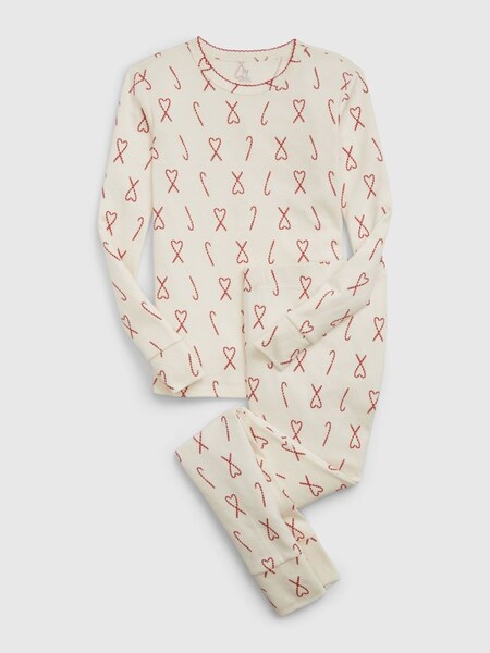 Cream Organic Cotton Print Pyjama Set (K70382) | £20