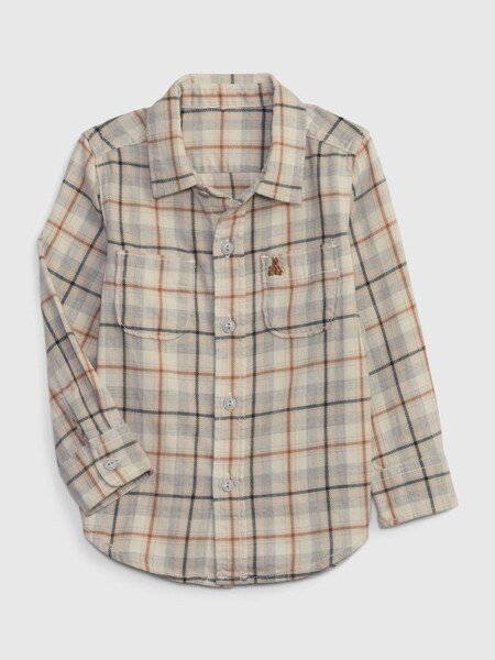 Brown Organic Cotton Brannan Bear Flannel Shirt (K70448) | £18