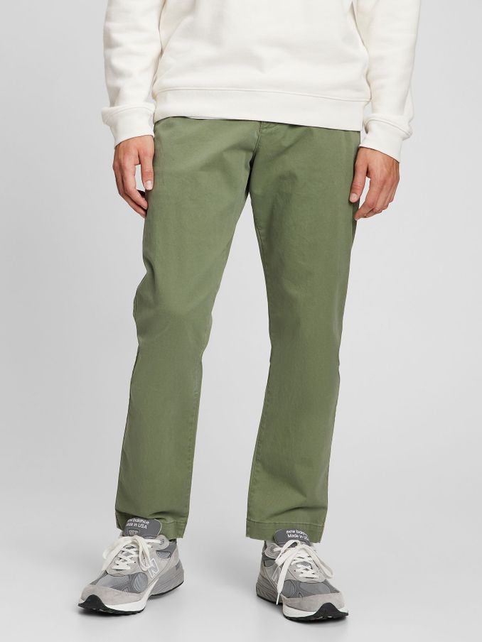 Men s Green Trousers Khaki Chinos Gap UK