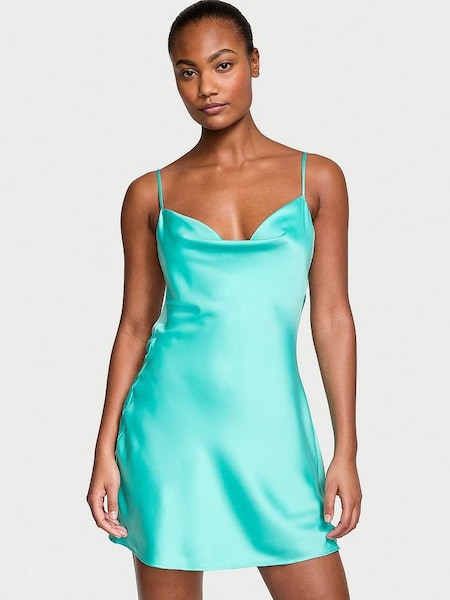 Aquarius Blue Pearl Strap Slip Dress (K70636) | £69