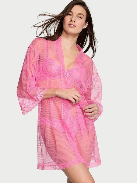 Tickled Pink Boho Floral Embroidered Dressing Gown (K70662) | £59