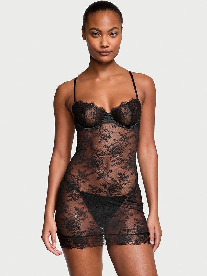 Black lingerie dress deals
