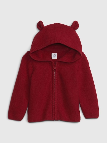 Red CashSoft Hooded Knit Zip Cardigan (Newborn - 24mths) (K70861) | £25