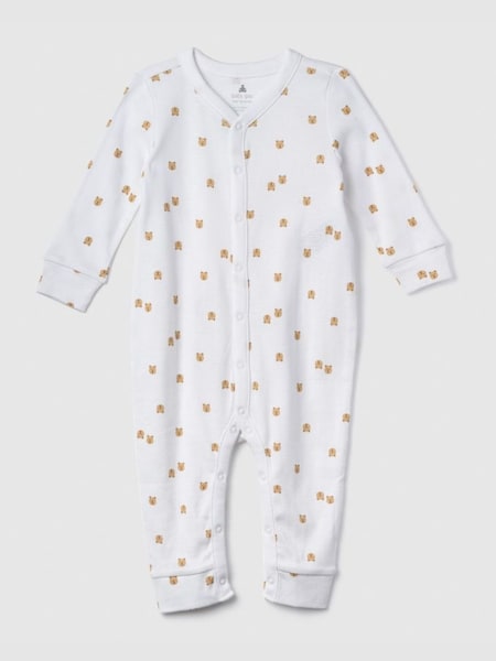 White Brannan Bear Long Sleeve Baby Sleepsuit (Newborn - 24mths) (K70862) | £20