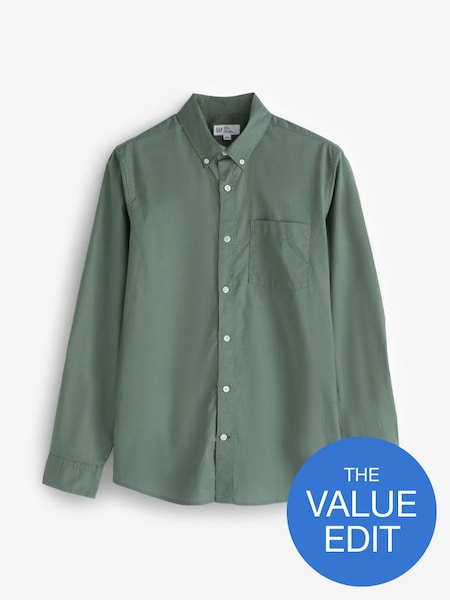 Green Long Sleeve Pocket Button Up Shirt (K70890) | £30
