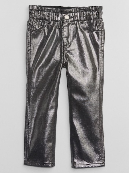 Silver Metallic Paperbag Washwell Jeans (K70948) | £12