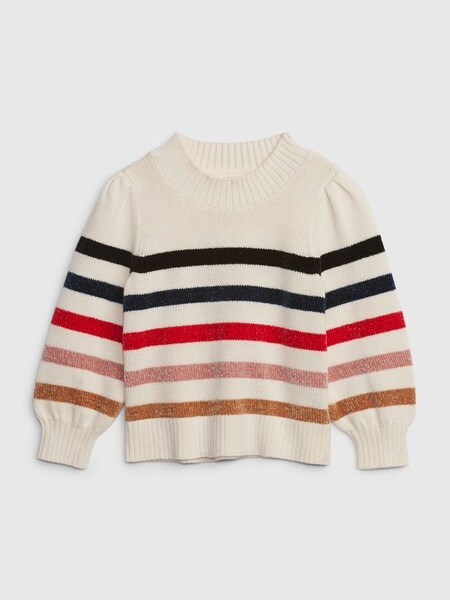 Beige Stripe Mock Neck Long Sleeve Jumper (K70958) | £25