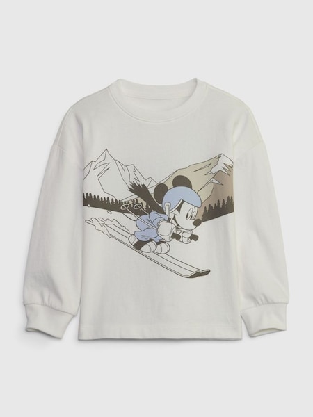 White Disney Mickey Mouse Graphic Crew Neck Long Sleeve Sweatshirt (K70978) | £18
