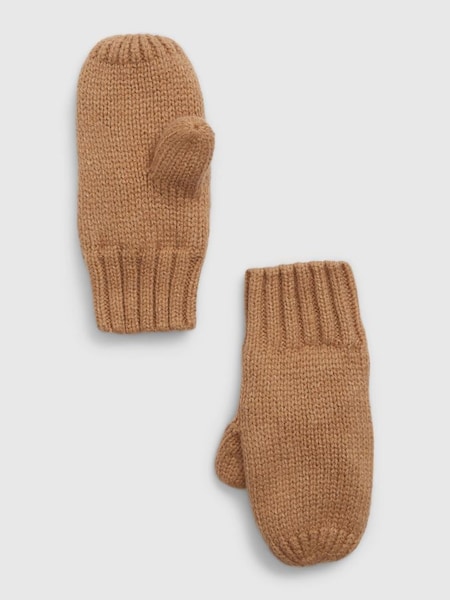 Brown Chunky Knit CashSoft Mittens (K70979) | £12