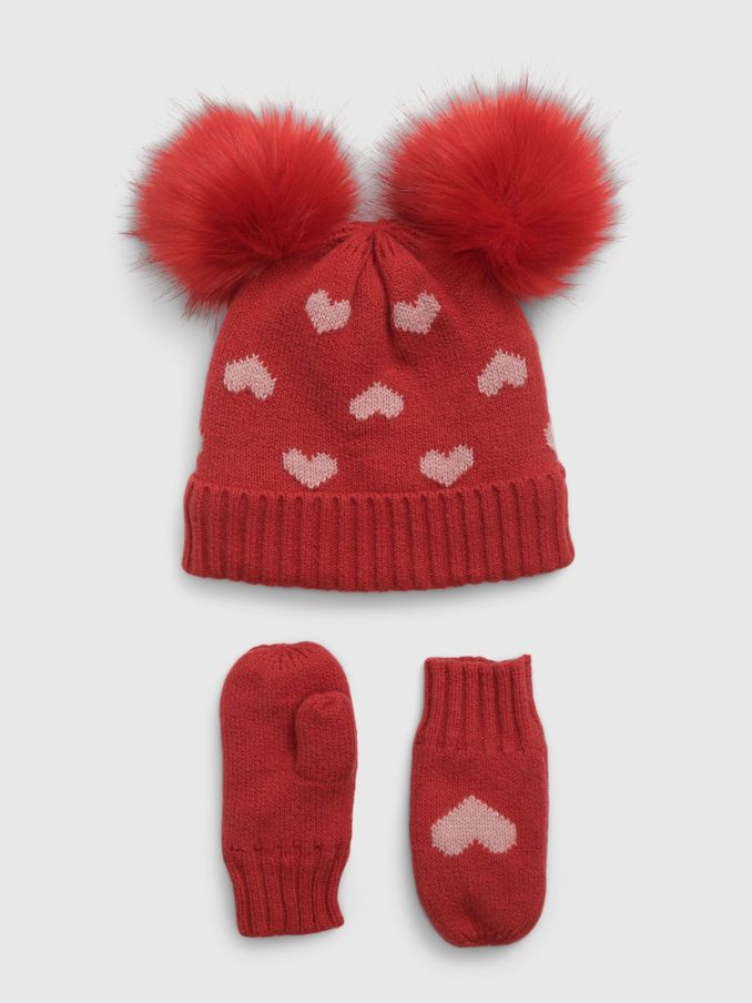 Buy Newborn Boys Younger Girls Hat Gloves Scarf Sets Red Online