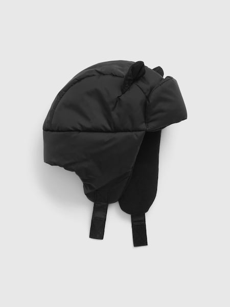Black Puffer Trapper Hat (K70996) | £18