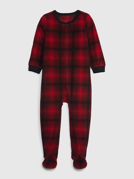 Red & Black Check Print Pyjama Footed Toddler Sleepsuit (K70999) | £25