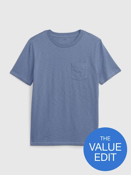 Blue Organic Cotton Pocket Short Sleeve T-Shirt (K71026) | £8