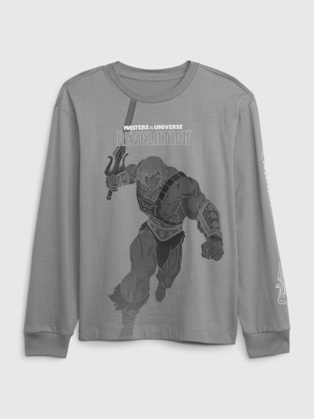 Grey Masters of the Universe Graphic Long Sleeve Crew Neck T-Shirt (K71030) | £24