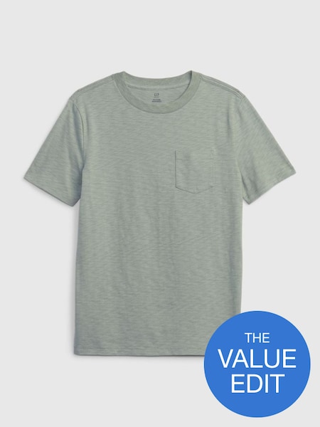 Green Organic Cotton Pocket Short Sleeve T-Shirt (K71034) | £8