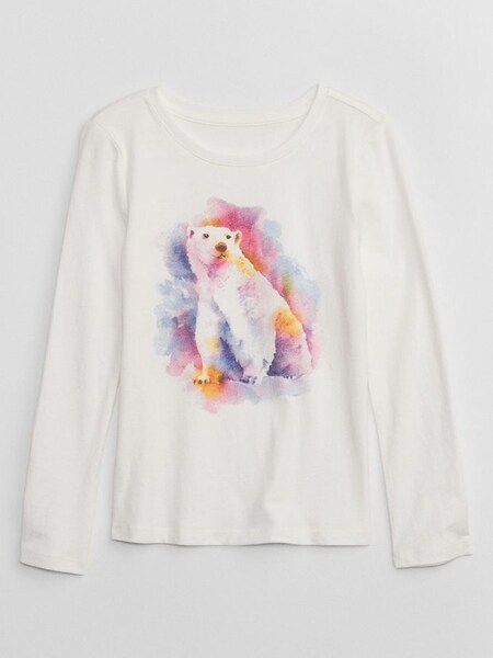 White Graphic Crew Neck Long Sleeve T-Shirt (K71054) | £10