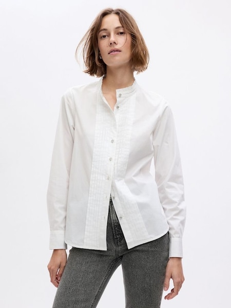 White Organic Cotton Jeweled Buttoned Shirt (K71109) | £55