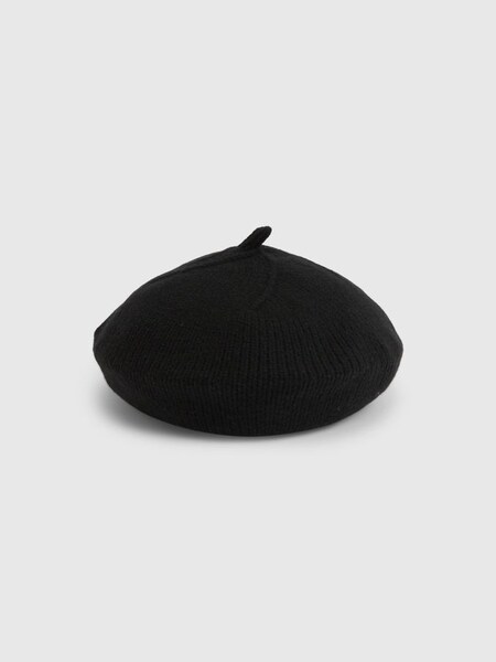 Black Adults CashSoft Rib Beret (K71117) | £20