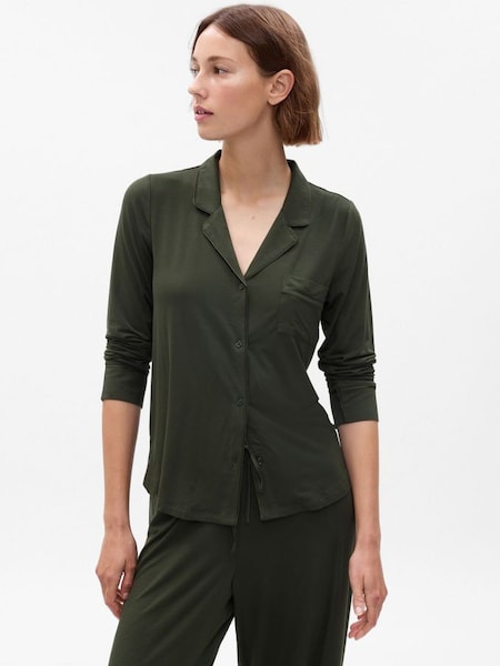 Green Truesleep Long Sleeve Pyjama Top (K71157) | £30
