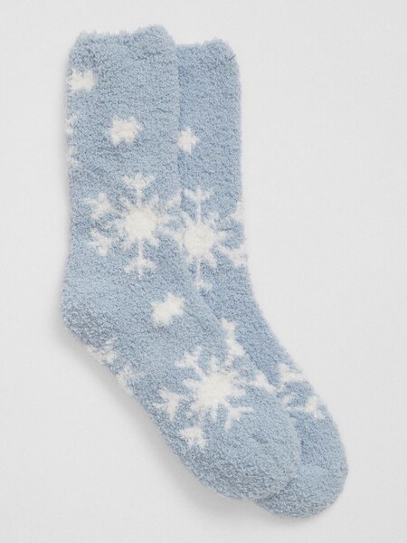 Light Blue Cosy Knit Socks (K71180) | £5
