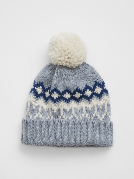 Blue Adults Fair Isle Pom Beanie (K71200) | £12