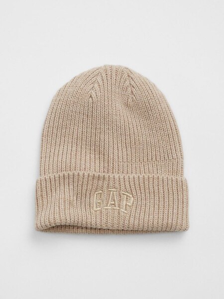 Beige Adults Logo Beanie (K71210) | £12