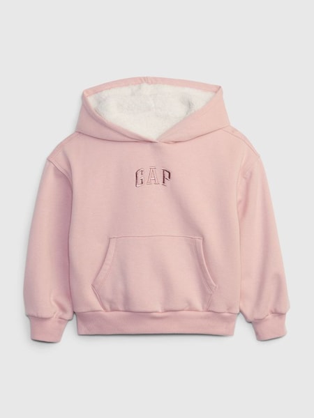 Pink Sherpa Lined Arch Logo Hoodie (K71232) | £25