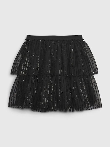 Black Tulle Sequin Tiered Skirt (K71239) | £35