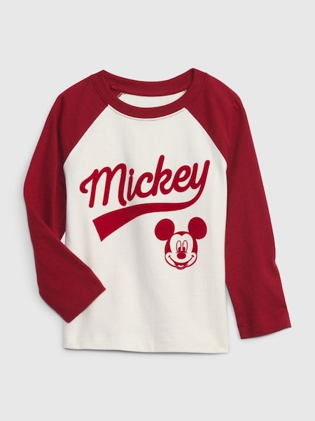 White Disney Organic Cotton Mickey Mouse Graphic Long Sleeve T-Shirt (K71259) | £18