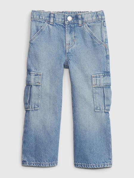 Light Wash Blue Stride Cargo Washwell Jeans (6mths-5yrs) (K71328) | £25