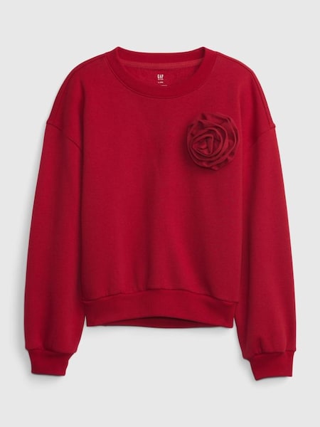 Red Rosette Crew Neck Long Sleeve Sweatshirt (4-13yrs) (K71348) | £25