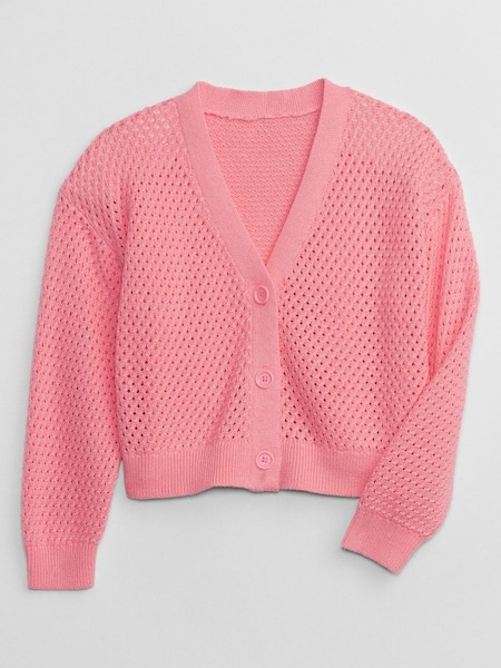 Pink Crochet Cardigan (4-13yrs) (K71361) | £35