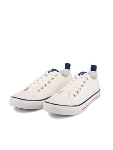 White Houston Low Top Canvas Trainers (K71779) | £45