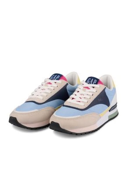 Blue and Neutral Colourblock New York Low Top Trainers (K71780) | £70
