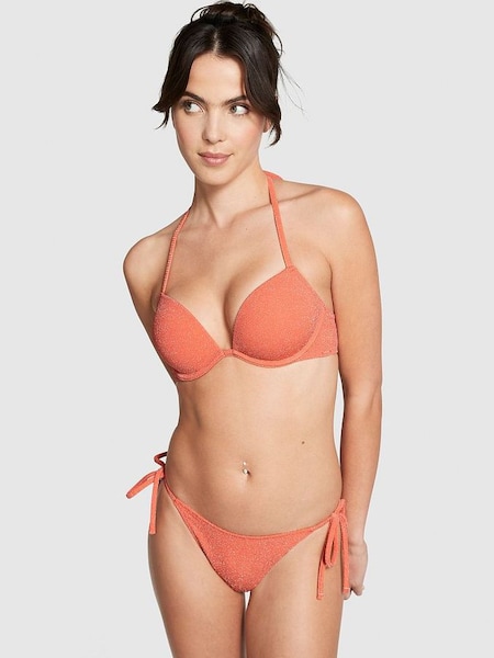 Deep Coral Orange Tie Side Bikini Bottom (K71826) | £30