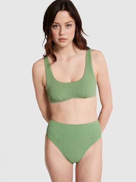 Wild Grass Green High Waisted Bikini Bottom (K71840) | £30
